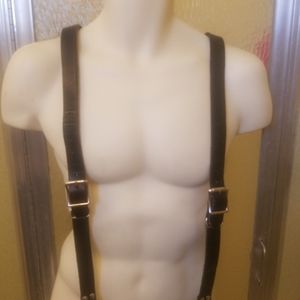 Vintage early 90s leather suspenders